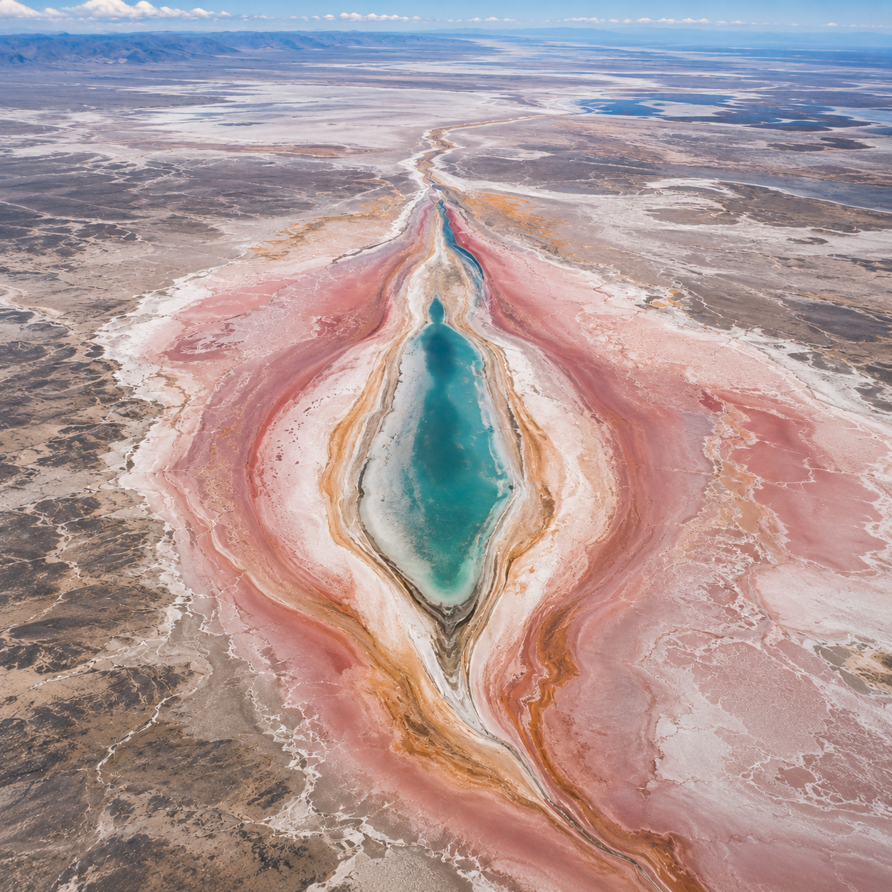 Rose Salt by Léonie Vale, an aerial mineral landscape
